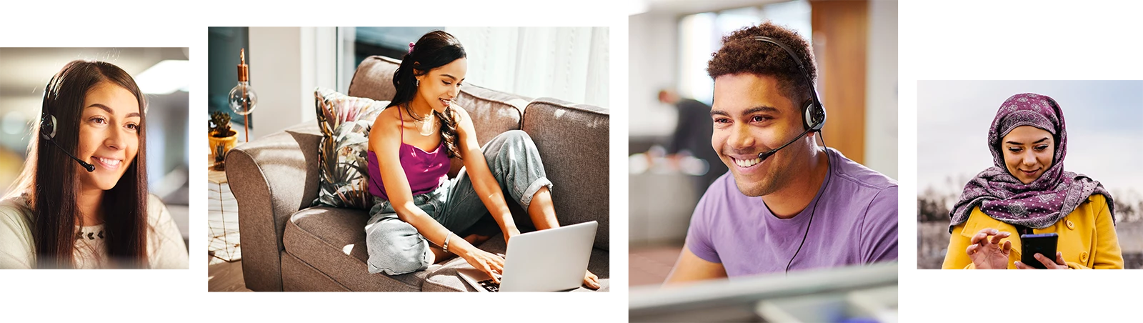 Diverse Personen arbeiten an verschiedenen Orten